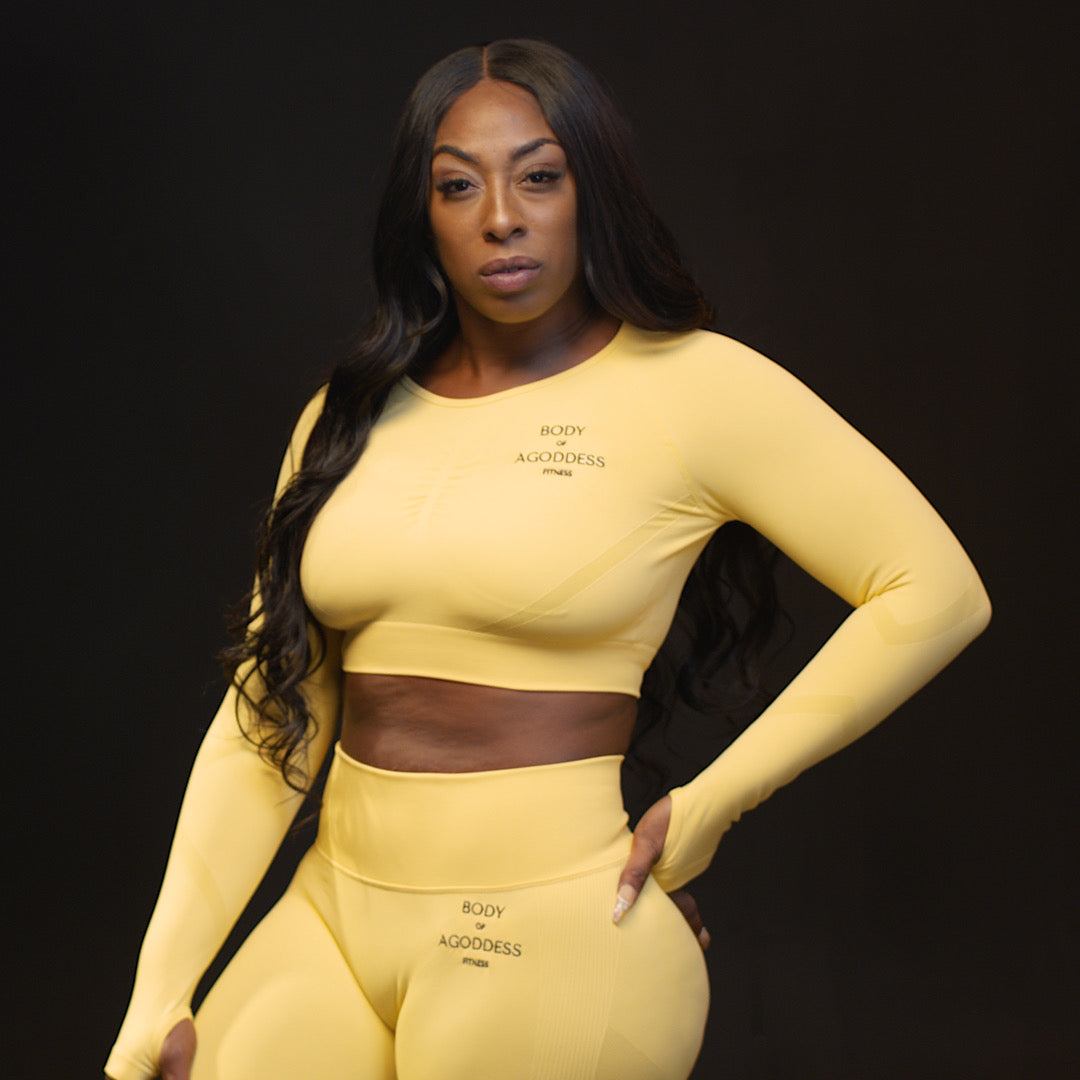 Lemon Yellow 2 Piece Shorts Set – Body Of Agoddess Fitness